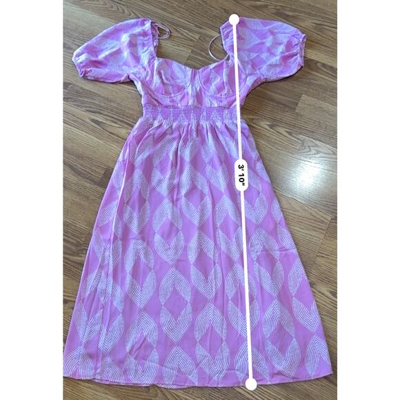 Collective Concepts pink Sweetheart bustier  open back Midi Dress size small - Picture 6 of 11